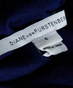 Diane Von Furstenberg Navy Blue Lace Zarita Long Sleeve Dress M For Women -Diane Von Furstenberg shop luxury women diane von furstenberg used clothes p351547 005