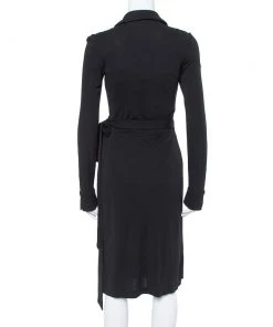 Diane Von Furstenberg Black Crepe Jeanne Wrap Dress S For Women -Diane Von Furstenberg shop luxury women diane von furstenberg used clothes p351645 004