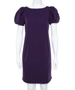 Diane Von Furstenberg Purple Stretch Jersey Lionel Shift Dress M For Women