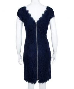 Diane Von Furstenberg Navy Blue Lace Detail Dress L For Women 8 Diane Von Furstenberg Navy Blue Lace Detail Dress L For Women -Diane Von Furstenberg shop luxury women diane von furstenberg used clothes p364826 003