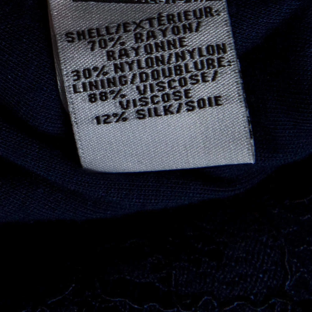 Diane Von Furstenberg Navy Blue Lace Detail Dress L For Women 6 Diane Von Furstenberg Navy Blue Lace Detail Dress L For Women - Image 6