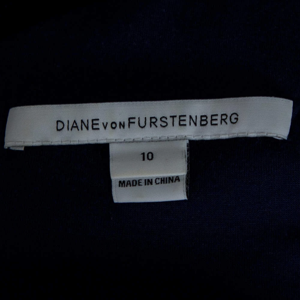 Diane Von Furstenberg Navy Blue Lace Detail Dress L For Women 5 Diane Von Furstenberg Navy Blue Lace Detail Dress L For Women - Image 5