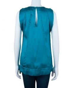 Diane Von Furstenberg Turquoise Silk Ayala Top S For Women -Diane Von Furstenberg shop luxury women diane von furstenberg used clothes p39012 003