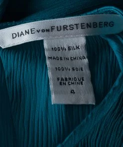 Diane Von Furstenberg Turquoise Silk Ayala Top S For Women -Diane Von Furstenberg shop luxury women diane von furstenberg used clothes p39012 010