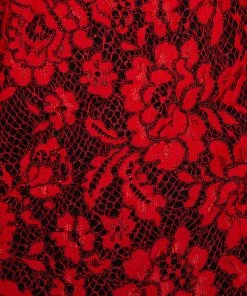 Diane Von Furstenberg Red Lace Scallop Detail Wrap Dress M For Women -Diane Von Furstenberg shop luxury women diane von furstenberg used clothes p390828 004