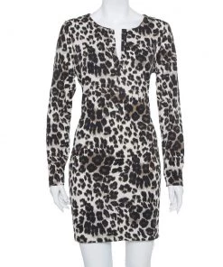 Diane Von Furstenberg Black Animal Printed Knit Reina Dress XL For Women