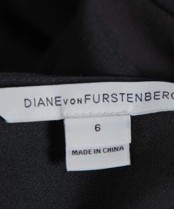 Diane Von Furstenberg Black Knit Contrast Trim Detail Belted Maisie Dress M For Women -Diane Von Furstenberg shop luxury women diane von furstenberg used clothes p396713 005