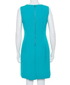 Diane Von Furstenberg Turquoise Blue Knit Sleeveless Sheath Carrie Dress M For Women -Diane Von Furstenberg shop luxury women diane von furstenberg used clothes p396715 006