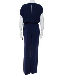 Diane Von Furstenberg Navy Blue Crepe Boat Neck Belted Sandra Jumpsuit M For Women 8 Diane Von Furstenberg Navy Blue Crepe Boat Neck Belted Sandra Jumpsuit M For Women -Diane Von Furstenberg shop luxury women diane von furstenberg used clothes p406052 003