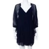 Diane Von Furstenberg Navy Blue Silk Fluerette Mini Dress S For Women