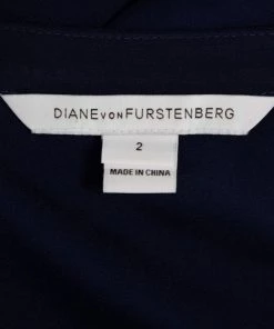 Diane Von Furstenberg Navy Blue Silk Fluerette Mini Dress S For Women -Diane Von Furstenberg shop luxury women diane von furstenberg used clothes p412033 007