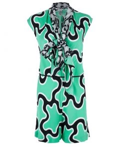 Diane Von Furstenberg Zebina Printed Playsuit M For Women
