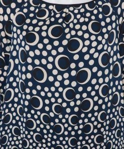 Diane Von Furstenberg Navy Blue Printed Silk Top M For Women -Diane Von Furstenberg shop luxury women diane von furstenberg used clothes p421332 002