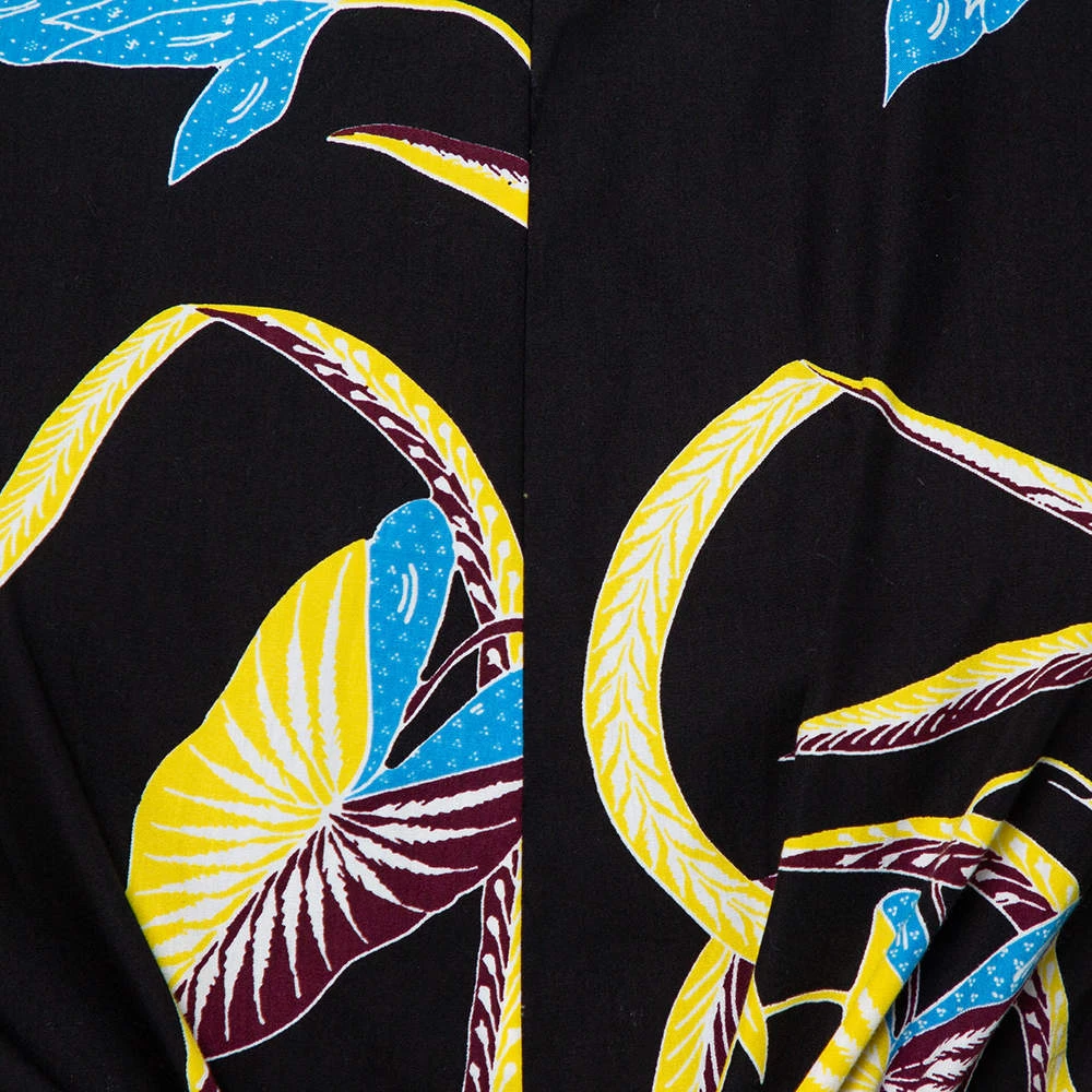 Diane Von Furstenberg Black Printed Cotton & Silk Waist Tie Detail Top M For Women 5 Diane Von Furstenberg Black Printed Cotton & Silk Waist Tie Detail Top M For Women - Image 5