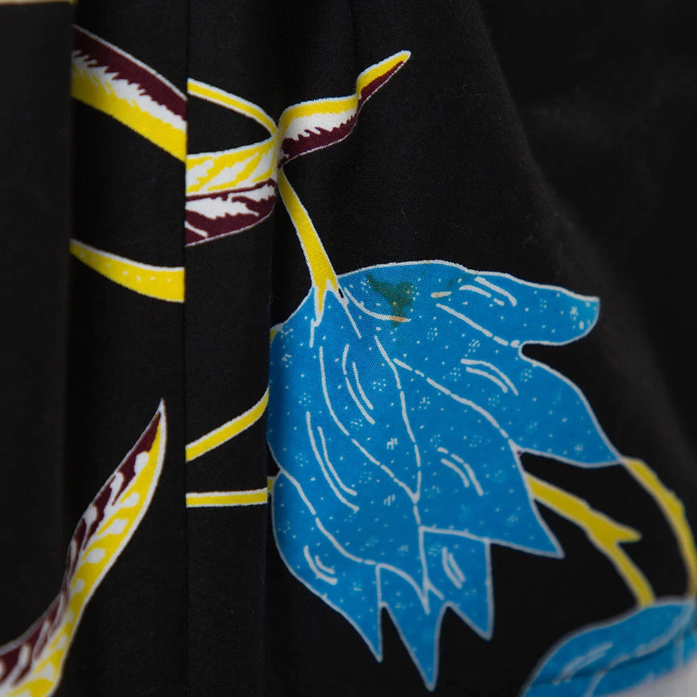 Diane Von Furstenberg Black Printed Cotton & Silk Waist Tie Detail Top M For Women 4 Diane Von Furstenberg Black Printed Cotton & Silk Waist Tie Detail Top M For Women - Image 4