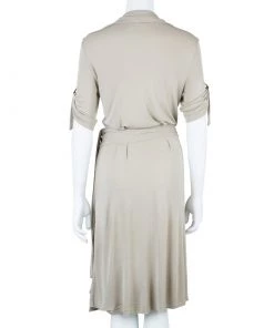 Diane Von Furstenberg Beige Wrap Dress L For Women -Diane Von Furstenberg shop luxury women diane von furstenberg used clothes p42270 003