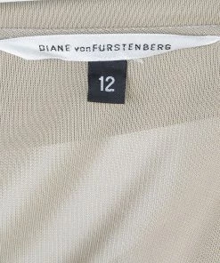Diane Von Furstenberg Beige Wrap Dress L For Women -Diane Von Furstenberg shop luxury women diane von furstenberg used clothes p42270 008