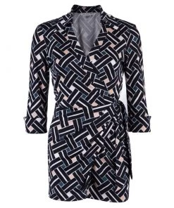 Diane Von Furstenberg Printed Long Sleeve Skylar PlaySuit M For Women