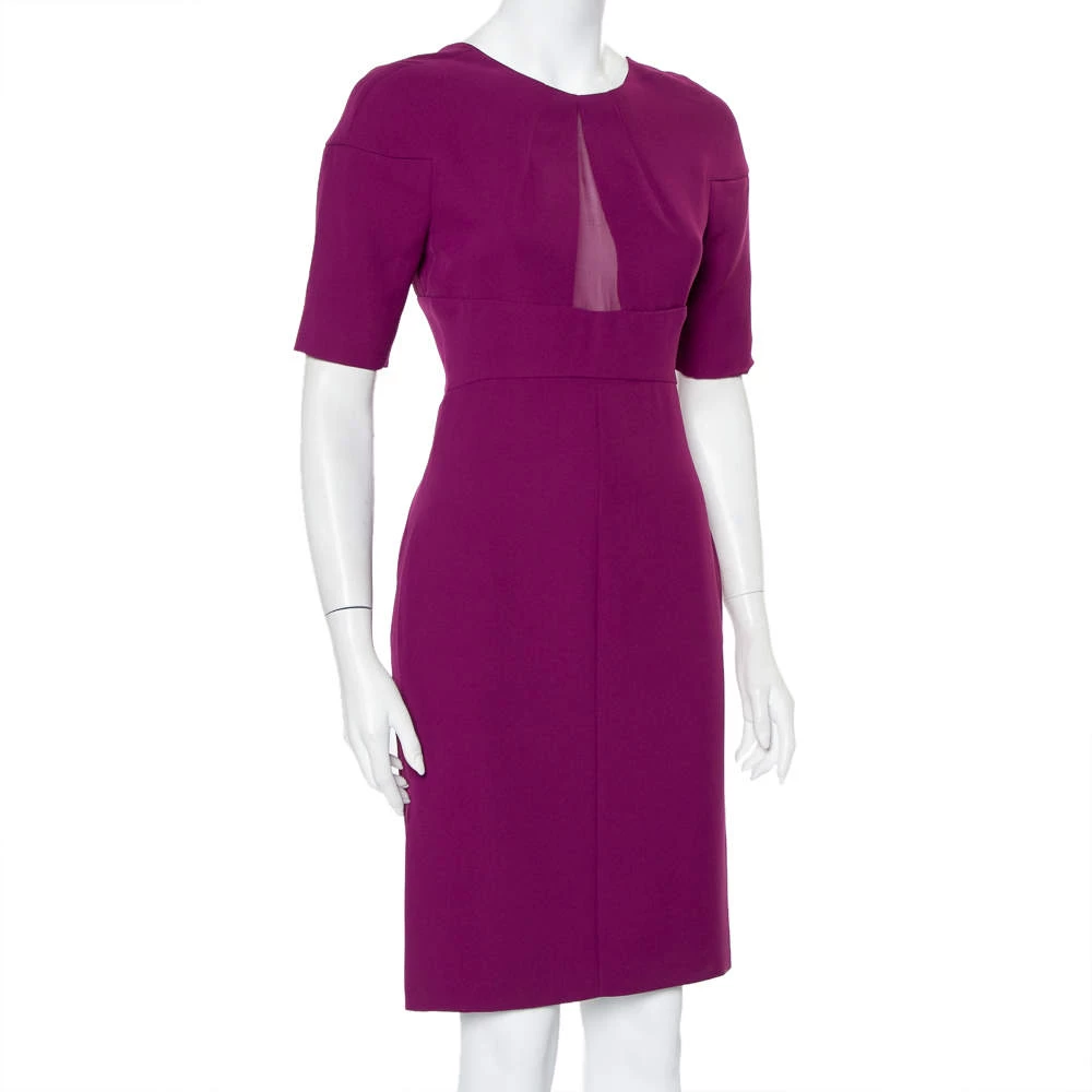 Diane Von Furstenberg Purple Crepe Paneled Wilma Midi Dress S For Women 2 Diane Von Furstenberg Purple Crepe Paneled Wilma Midi Dress S For Women - Image 2
