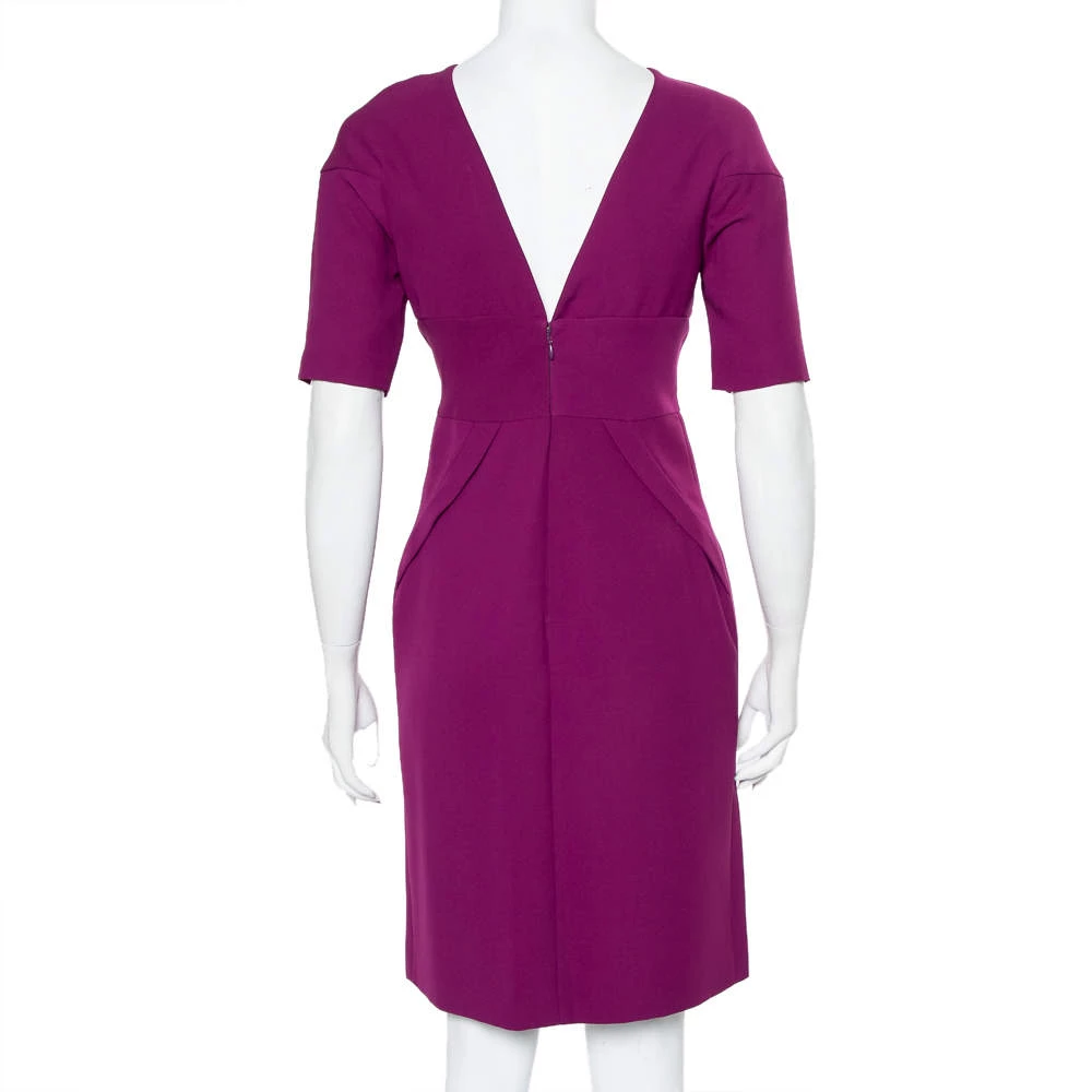 Diane Von Furstenberg Purple Crepe Paneled Wilma Midi Dress S For Women 3 Diane Von Furstenberg Purple Crepe Paneled Wilma Midi Dress S For Women - Image 3