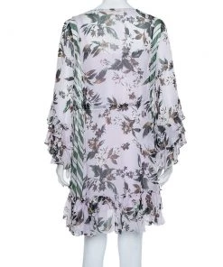 Diane Von Furstenberg Multicolor Silk Ruffled Oversized Mini Dress XS For Women -Diane Von Furstenberg shop luxury women diane von furstenberg used clothes p432265 003