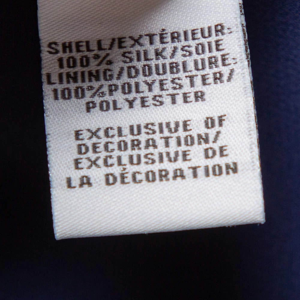 Diane Von Furstenberg Navy Blue Silk Embroidered Plunge Neck Maslyn Top S For Women 6 Diane Von Furstenberg Navy Blue Silk Embroidered Plunge Neck Maslyn Top S For Women - Image 6