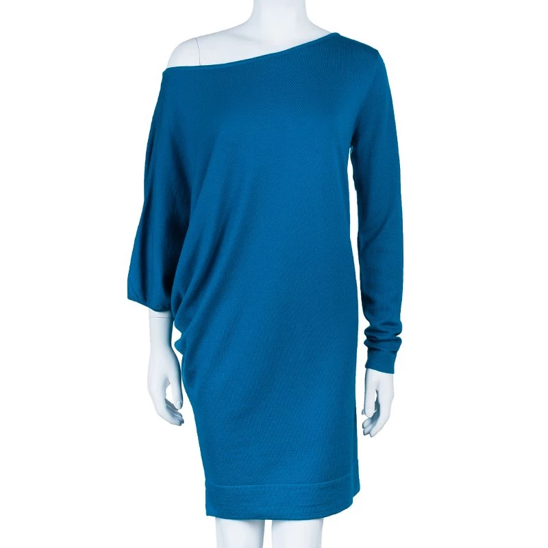 Diane Von Furstenberg Teal Mulan Knit Dress M For Women 2 Diane Von Furstenberg Teal Mulan Knit Dress M For Women - Image 2
