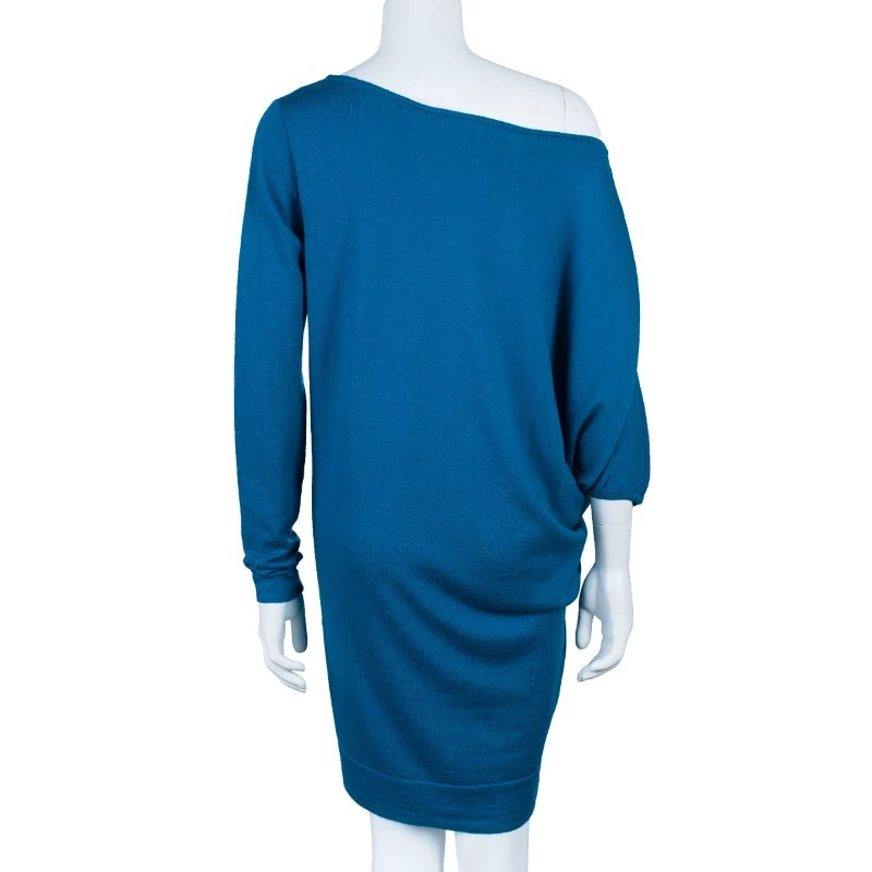 Diane Von Furstenberg Teal Mulan Knit Dress M For Women 3 Diane Von Furstenberg Teal Mulan Knit Dress M For Women - Image 3