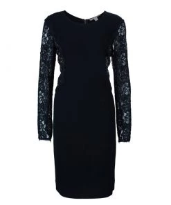 Diane Von Furstenberg Black Lace India Dress L For Women
