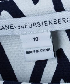 Diane Von Furstenberg White Ikat Stamp Kenza Top L For Women -Diane Von Furstenberg shop luxury women diane von furstenberg used clothes p43948 008