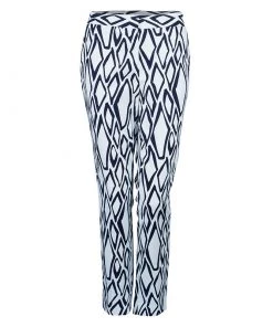 Diane Von Furstenberg White Ikat Stamp Genesis Trousers L For Women