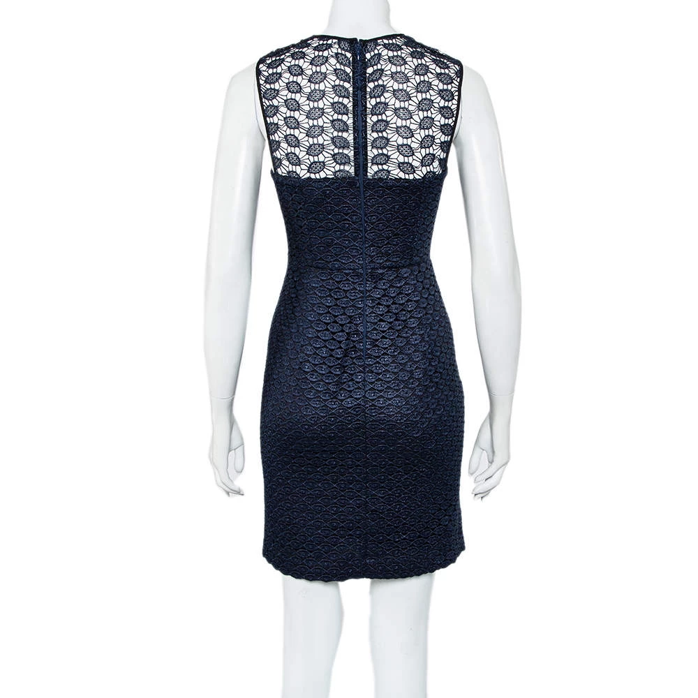 Diane Von Furstenberg Navy Blue Kinchu SG Lace Dress S For Women 3 Diane Von Furstenberg Navy Blue Kinchu SG Lace Dress S For Women - Image 3