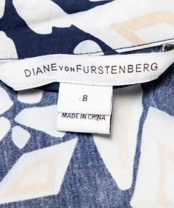 Diane Von Furstenberg Navy Blue Printed Cotton Belted Scarlet Mini Dress M For Women 12 Diane Von Furstenberg Navy Blue Printed Cotton Belted Scarlet Mini Dress M For Women -Diane Von Furstenberg shop luxury women diane von furstenberg used clothes p440456 002