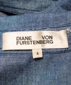 Diane Von Furstenberg Blue Cotton Button Front Belted Jumpsuit S For Women -Diane Von Furstenberg shop luxury women diane von furstenberg used clothes p441324 003