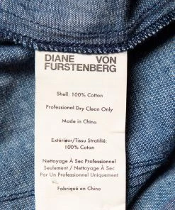 Diane Von Furstenberg Blue Cotton Button Front Belted Jumpsuit S For Women -Diane Von Furstenberg shop luxury women diane von furstenberg used clothes p441324 004