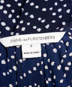 Diane Von Furstenberg Navy Blue And White Dotted Silk Belted Eva Jumpsuit M For Women -Diane Von Furstenberg shop luxury women diane von furstenberg used clothes p442064 002