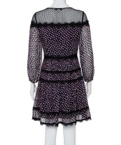 Diane Von Furstenberg Navy Blue Printed Silk & Tulle Paneled Jamie Dress S For Women 8 Diane Von Furstenberg Navy Blue Printed Silk & Tulle Paneled Jamie Dress S For Women -Diane Von Furstenberg shop luxury women diane von furstenberg used clothes p443018 006