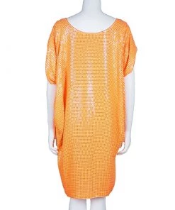 Diane Von Furstenberg Neon Orange Kei Embellished Top L For Women -Diane Von Furstenberg shop luxury women diane von furstenberg used clothes p44566 0003