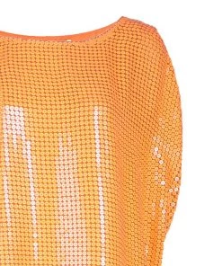 Diane Von Furstenberg Neon Orange Kei Embellished Top L For Women -Diane Von Furstenberg shop luxury women diane von furstenberg used clothes p44566 0004