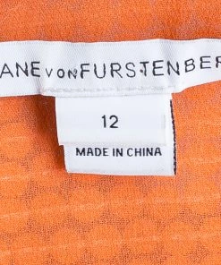 Diane Von Furstenberg Neon Orange Kei Embellished Top L For Women -Diane Von Furstenberg shop luxury women diane von furstenberg used clothes p44566 0008