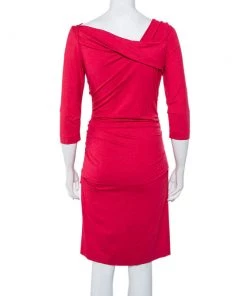 Diane Von Furstenberg Fuschia Rose Pink Knit Ruched Bentley Dress M For Women -Diane Von Furstenberg shop luxury women diane von furstenberg used clothes p450030 001