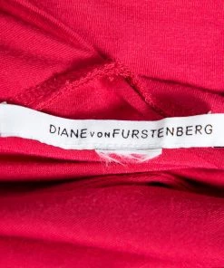 Diane Von Furstenberg Fuschia Rose Pink Knit Ruched Bentley Dress M For Women -Diane Von Furstenberg shop luxury women diane von furstenberg used clothes p450030 002