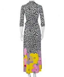 Diane Von Furstenberg Andy Warhol Multicolor Silk Knit Maxi Wrap Dress S For Women -Diane Von Furstenberg shop luxury women diane von furstenberg used clothes p450042 006