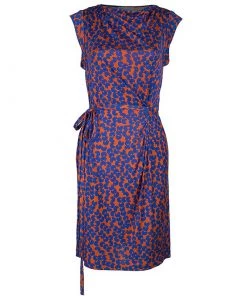 Diane Von Furstenberg Amberlin Orange Print Belted Dress S For Women