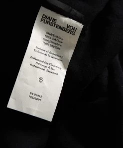 Diane Von Furstenberg Navy Blue & Black Sequined Silk Sheer Back Detail Gown XS For Women -Diane Von Furstenberg shop luxury women diane von furstenberg used clothes p461908 005