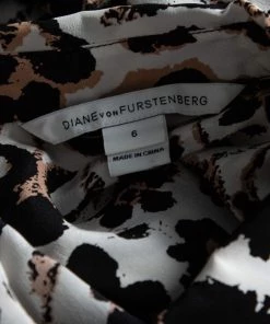 Diane Von Furstenberg Beige Handpainted Floral Printed Silk Belted Amina Dress M For Women -Diane Von Furstenberg shop luxury women diane von furstenberg used clothes p462357 005