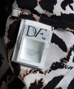 Diane Von Furstenberg Beige Handpainted Floral Printed Silk Belted Amina Dress M For Women -Diane Von Furstenberg shop luxury women diane von furstenberg used clothes p462357 006