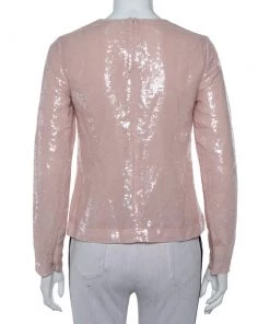 Diane Von Furstenberg Peach Sequin Embellished Menaro Blouse S For Women 9 Diane Von Furstenberg Peach Sequin Embellished Menaro Blouse S For Women -Diane Von Furstenberg shop luxury women diane von furstenberg used clothes p462383 001