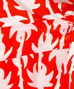 Diane Von Furstenberg Orange Palm Printed Silk Mini Wrap Dress M For Women -Diane Von Furstenberg shop luxury women diane von furstenberg used clothes p463418 001