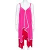 Diane Von Furstenberg Pink & Red Silk Asymmetric Hem Wren Dress M For Women